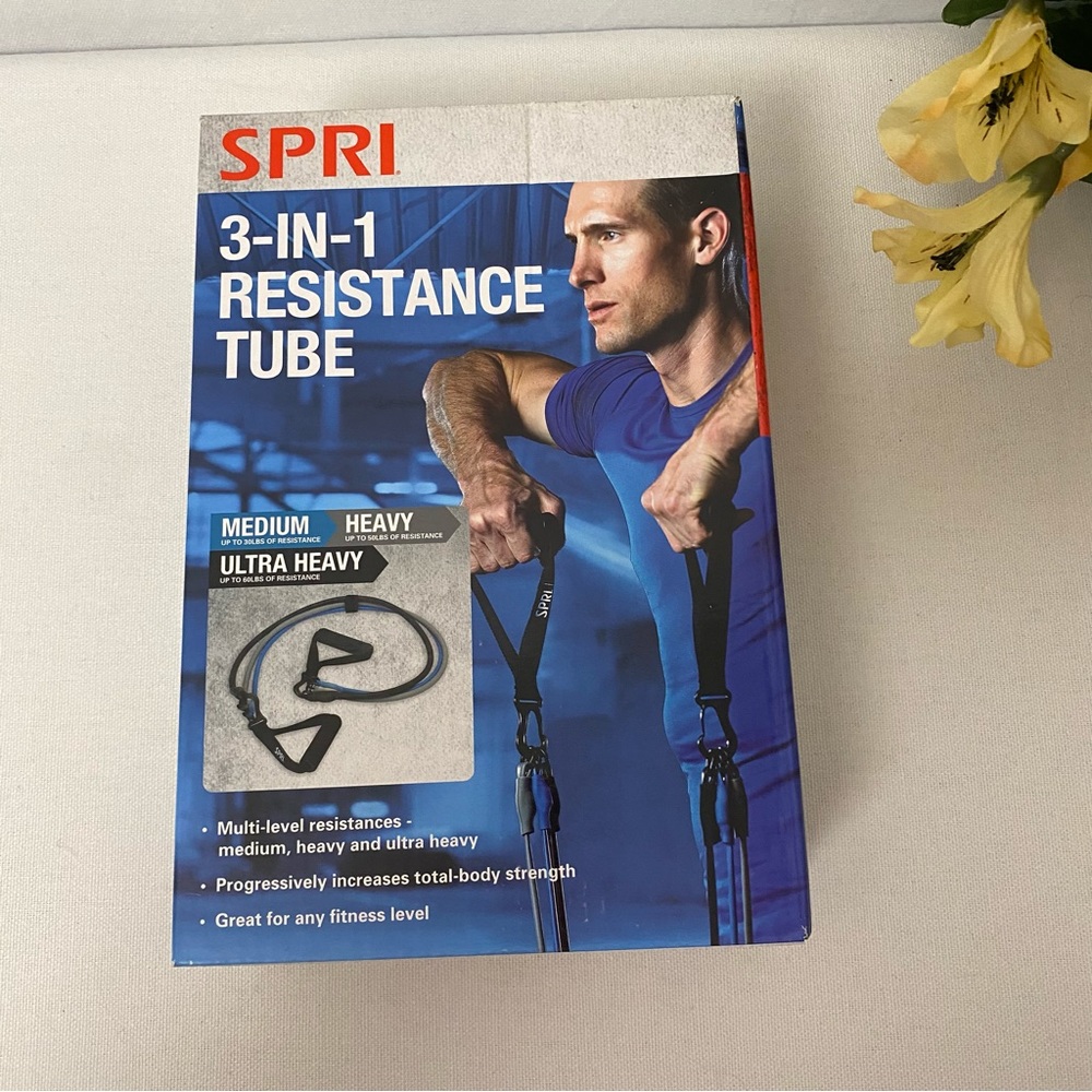 SPRI 3-IN-1 Resistance Tubes Medium Heavy Ultra Heavy Workout Sport Bands, NWT